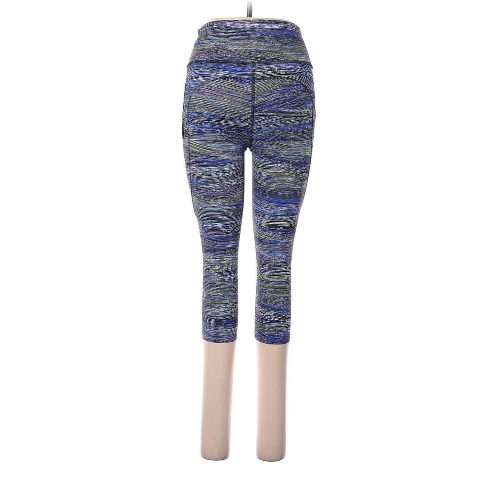 LULULEMON ATHLETICA Interconnect Blue Multi F & F HR Crop 19" Leggings - US 8 - Picture 3 of 8